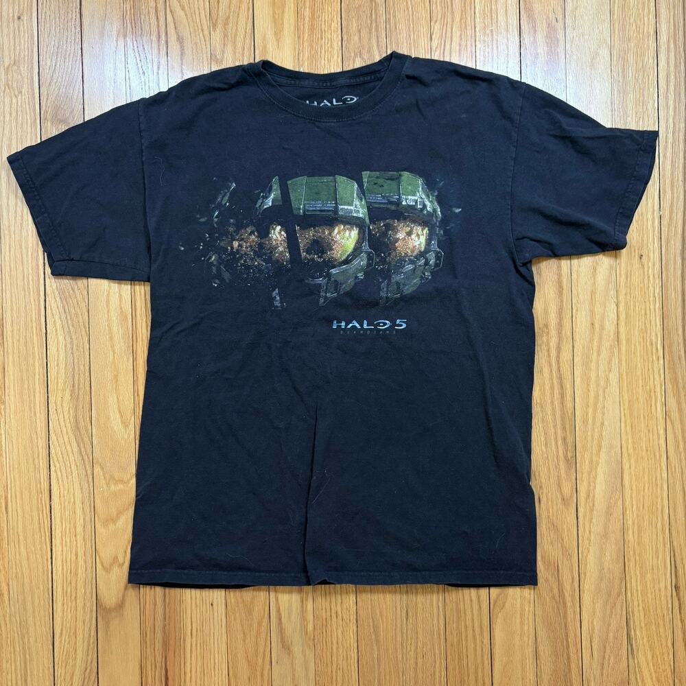 Halo 5 Guardians Video Game T Shirt Size Large Xbox Rare Dated 2015 Black